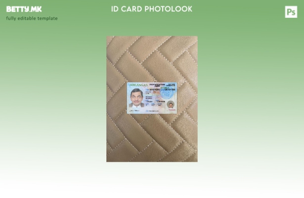 Модерен стил на предниот шаблон за фото изглед на лична карта на Арканзас на САД